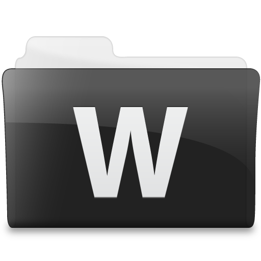 Folder Microsoft Word Icon Black Icons